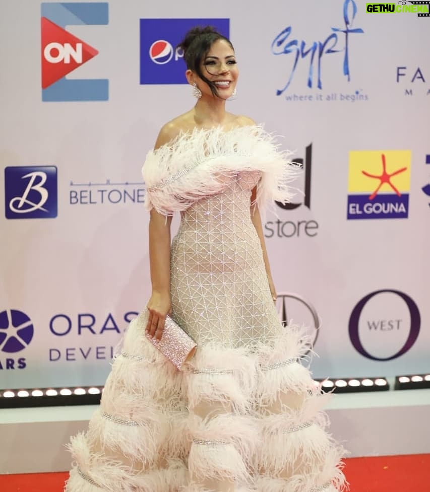 Mona Zaki Instagram - Yesterday was a dazzling night at the opening ceremony of @elgounafilmfestivalofficial. Thank u @maigalal for my red carpet look You always give your utmost dedication and tolerance for me❤ Thank u @maisonyeya for the magnificent dress your creativity and classy taste makes you who you are the queen of bridal and evening dresses❤ Thank u @dimajewellery the look was completed with your heavenly designed diamond pearl earings Thank u @sorayashawky for my beautiful make up u master what u do❤😘 Hairdresser @ashour_201__hair_styilst thank u ❤😘 Ring @elmawardyjewelry 💍❤ Photo credit @mahmoud.taki @norayoussef_photography @hamedz199