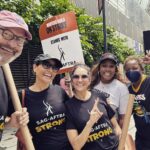 Monique Gabriela Curnen Instagram - We are #sagaftrastrong and #WGAStrong ! Shout out to the @wgaeast @wgawest & @sagaftra family who gathered today to make our voices heard. #SAGAFTRAstrike #wgastrike #labor #laborunites #unionstrong #newyork #livingwage