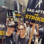 Monique Gabriela Curnen Instagram - We are #sagaftrastrong and #WGAStrong ! Shout out to the @wgaeast @wgawest & @sagaftra family who gathered today to make our voices heard. #SAGAFTRAstrike #wgastrike #labor #laborunites #unionstrong #newyork #livingwage