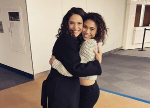 Monique Gabriela Curnen Instagram - #tbt + #bts Some more @ghoststarz season 3 love. Love working with these two fab humans & talented folks @thugginn & @michaelraineyjr #ghost #bts #setlife #creatives #familia