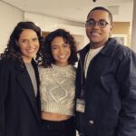 Monique Gabriela Curnen Instagram - #tbt + #bts Some more @ghoststarz season 3 love. Love working with these two fab humans & talented folks @thugginn & @michaelraineyjr #ghost #bts #setlife #creatives #familia
