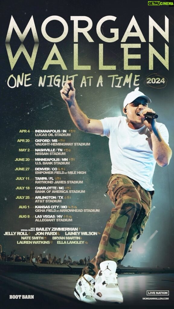 Morgan Wallen Instagram - ONE NIGHT AT A TIME 2024 Tickets for One Night At A Time 2024 will be using advance registration to ensure more tickets get into the hands of fans directly by helping to filter out bots from the ticket purchase process. Fans can register now through Sunday, October 1 at 11:59 PM PT. Once registration closes, fans will be randomly selected to receive a day/time of the presale along with a code that grants them access to the presale. Fans who previously purchased tickets for the cancelled Oxford show on Sunday, April 23rd will have access to an early presale. Details will be sent directly to ticket holders via email.   Register now for access to tickets at the link in my bio - Been one of the best years for me and my music so we're gonna run it back.. same tour name, staying on this album and many more cities to visit.. I've got plans in mind to still single Cowgirls, Man Made A Bar and who knows maybe 98 Braves. Let's keep this thing going. Oh and got a song coming out this Friday on @thomasrhettakins’s greatest hits album. it's a real special one Love Y'all - MW