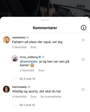 Morten Ramm Instagram - Om det ikke allerede var nok for meg med luka fra Wanda Mashadi og påfølgende straffebom på Ekebergsletta i dag, så tikker det jaggu inn en melding fra muttærn om at jeg har vært utsatt for overgrep på Norway Cup, og at jeg burde sitte igjen med traumer etter hendelsen. Greit nok det, men skulle det stoppe der. Neida, når den har lagt seg, da kommer fattærn rolig inn fra sia og gnir det inn med ørten poster om en fantastisk dag på banen med Erna Solberg, hvor Erna Solberg kunne melde om at farsan var helt ram på banen. Godt jeg har el-bil, eller så hadde det vært en voksen gutt med bilen sin på tomgang uti garasjen her i aften