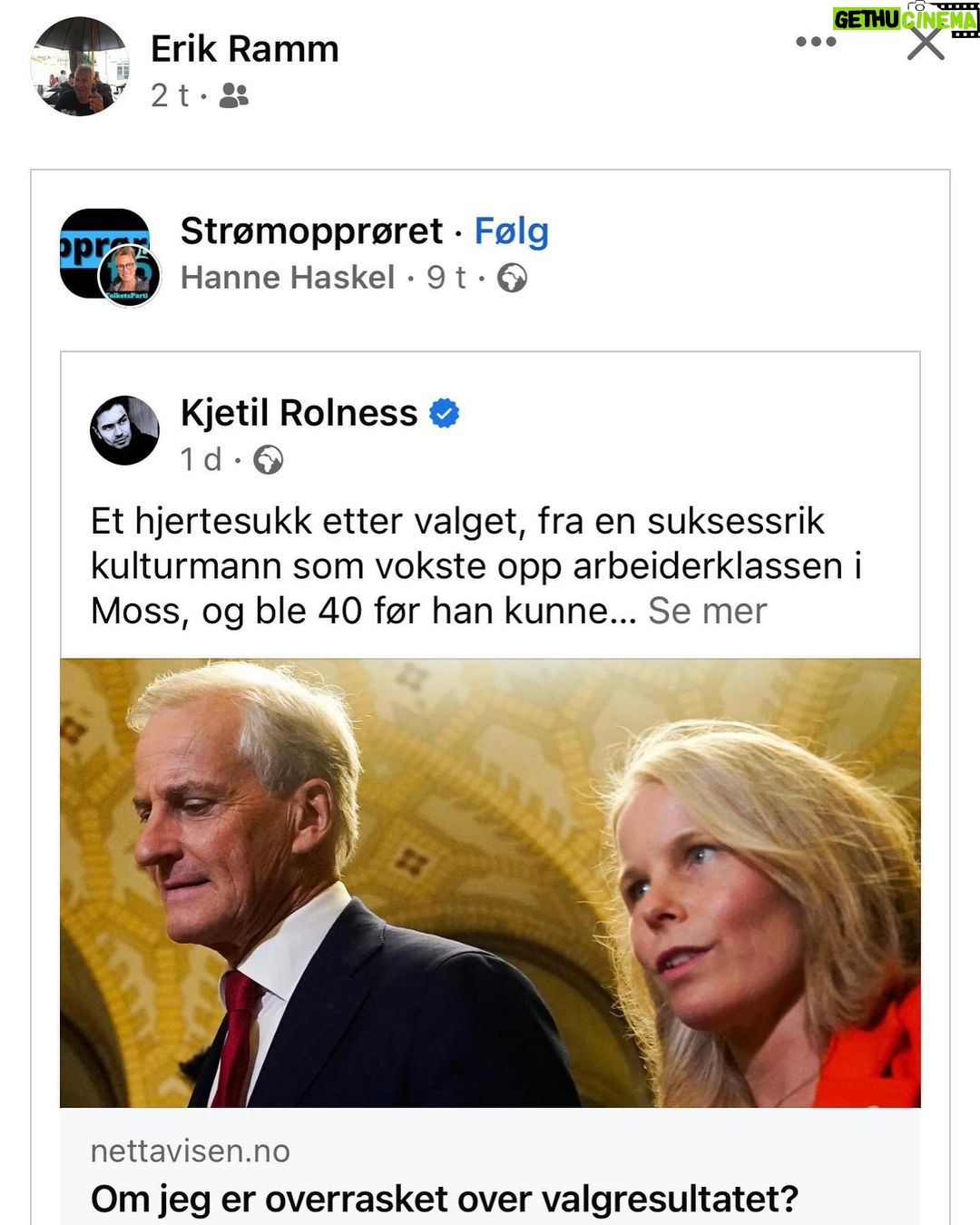 Morten Ramm Instagram - Da har fattærn delt en sak fra Strømopprøret som har delt et innlegg fra Kjetil Rolness sin Facebook der han har delt en sak som Per Olav Sørensen har skrevet på sin Facebook som nettavisen.no har trykket. Null likes