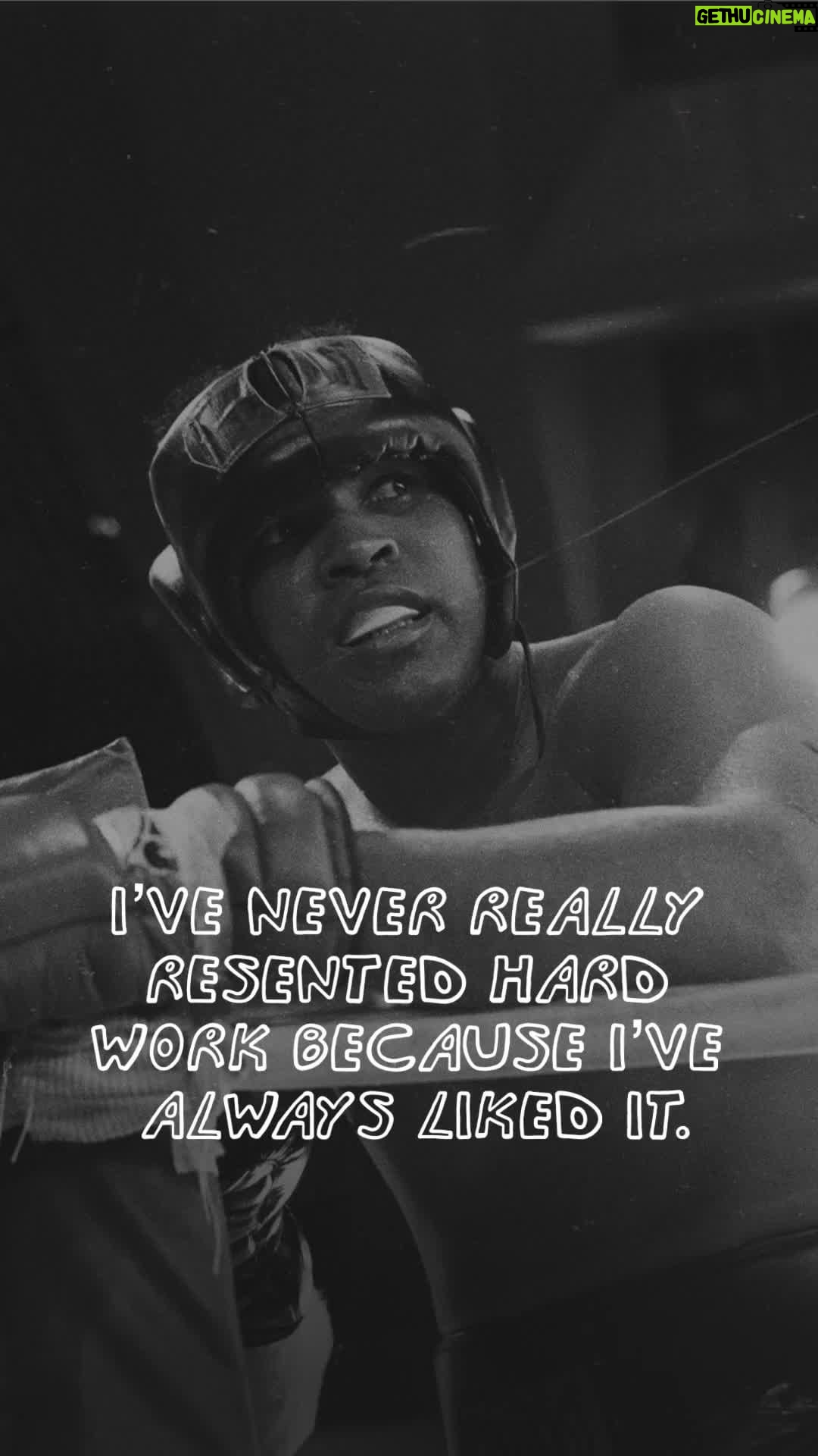 Muhammad Ali Instagram - “I’ve never really resented hard work because I’ve always liked it. Up every morning for road work. Going to the gymnasium ever day at 12 o’clock. I never change my pattern.” #MuhammadAli #Icon #Quote #HardWork #Champion #Boxing #GOAT #Gym