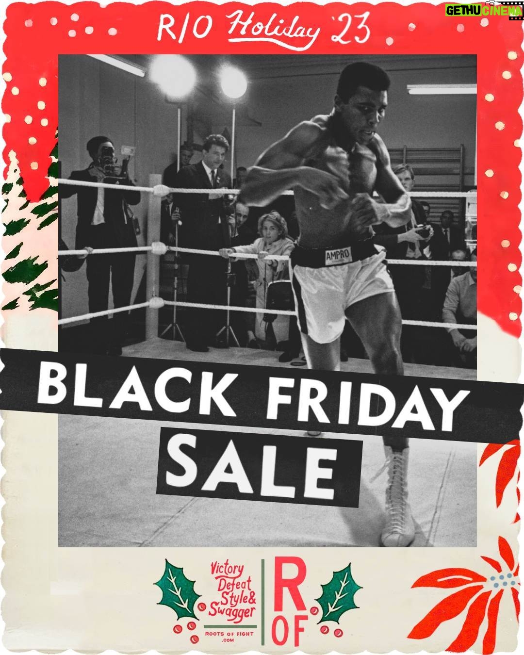 Muhammad Ali Instagram - The #BlackFridaySale has landed at @rootsoffight. Almost everything is included at up to 50% off. The savings are there, it’s up to you to grab them before it’s too late. Don’t miss it - link to shop in story! #MuhammadAli #RootsofFight #KnowYourRoots