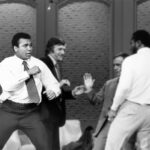 Muhammad Ali Instagram - Muhammad Ali taunting Joe Frazier while interviewing with Dick Cavett during a taping on the television set of The Dick Cavett Show at ABC TV Studios.⁣ ⁣ New York, 1974.⁣ ⁣ 📸: @neilleiferphotography⁣ ⁣ ⁣ #MuhammadAli #Icon #DickCavett #JoeFrazier #Boxing #Champion #GOAT #ABC #Show