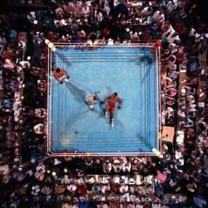 Muhammad Ali Instagram - Aerial view of George Foreman after the round 8 knockout by Muhammad Ali at Stade du 20 Mai. ⁣
⁣
📸: @neilleiferphotography⁣
⁣
 ⁣
#MuhammadAli #Icon #RumbleintheJungle #MuhammadAlivsGeorgeForeman #Boxing #Legendary #GOAT #Champion