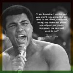 Muhammad Ali Instagram - “I am America. I am the part you won’t recognize. But get used to me. Black, confident, cocky; my name, not yours; my religion, not yours; my goals, my own; get used to me.”⁣ ⁣ ⁣ #MuhammadAli #Icon #Quote #BHM #BlackHistoryMonth #BlackHistory