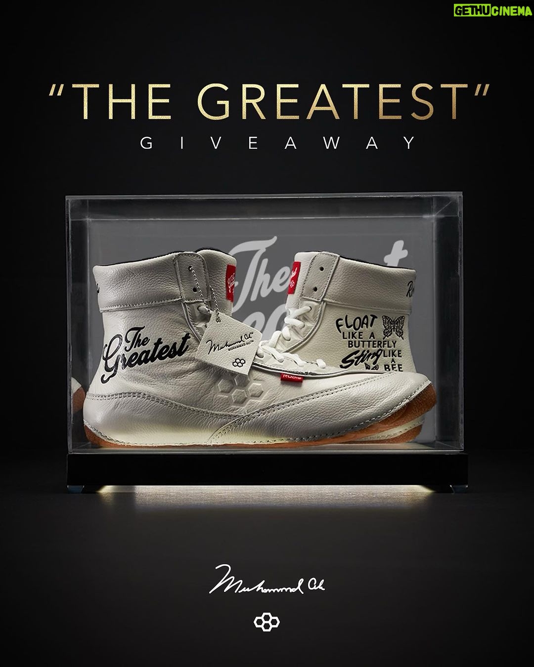 Muhammad Ali Instagram - GIVEAWAY CLOSED. Congratulations to @itzcam.6 __________________________ *GIVEAWAY ALERT* Celebrate the Birth of the Icon @muhammadali Win a pair of “The Greatest” Muhammad Ali x RUDIS Wrestling Shoes. HOW TO ENTER: 1. Follow @THE_RUDIS and @muhammadali 2. Like this post. 3. Tag 3 of your friends. Terms and Conditions: - Giveaway is open for U.S. residents. - Last Entry: January 18, 2024 (11:59PM EST) - 1 Winner will be announced on the 19th of January 2024. NOTE: Per Instagram Policy, this giveaway is not sponsored, administrated or endorsed by Instagram.