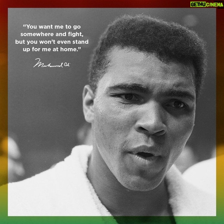 Muhammad Ali Instagram - “You want me to go somewhere and fight, but you won’t even stand up for me at home.” #MuhammadAli #Icon #Quote #BHM #BlackHistoryMonth #BlackHistory
