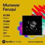 Munawar Faruqui Instagram - Thank you dosto for giving so much love to my music journey ❤️ Yeh toh bas shuruaat hain Comedy kha gye ab rap bhi kha jaenge, Dongri wale alag bajte hain 🔥 Special thanks to the @warnermusicindia family and @jaymehtagram for their unconditional love and support always ❤️ #munawarfaruqui #munawarmusic #spotify #spotifywrapped