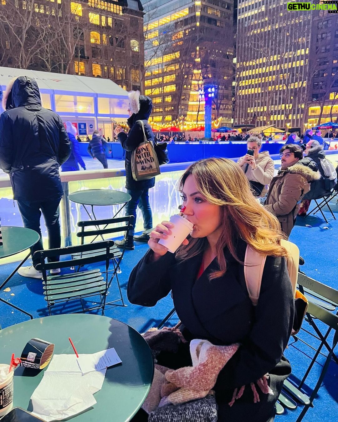 Munmun Dutta Instagram - Mandatory New York photo dump π My big smile everywhere says it all .. How happy I was to be back in the cold snowy winter βοΈ , having hot chocolate or touching the snow on the ground or just the fact that I could wrap myself up in my winter clothes π§₯ back in one of my favourite cities in the world.. . #newyork #photodump #travelmoments #munmundutta #usa #solotrip #winterinnyc New York Public Library and Bryant Park