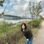 Murase Sae Instagram - #dailylook おはよう🌞 ひと息つきながら🚲☁️ 한강 (Han River, 漢江)