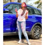 NAKSHATRA TRINAYANI Instagram - Love to spread colours💃 . . @sunilraz23 #nakshatra #holi #lovely #❤️ #🧡 #💛 #💚 #💙 #💜 #💗 #💖 #🌈 Hyderabad , Telengana. India