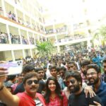 NAKSHATRA TRINAYANI Instagram - That was a huge lot of energy we could match on to 😍 at SRK College, Vijayawada. . . . Thank you everyone for showering all the crazy love 🤗 ❤ to our #Palasa1978 team 🥰 . . . @rakshit_11 @iamkarunakumar @lakshman.meesala.7 #TammareddyBharadwaja @thiruveer @dhyan_atluri @raghu.kunche @poetbb @lakshmibhupala @vincentarul @adityamusicindia @gskmedia_pr #vijayawada #srkcollege #Palasa1978promotions #collegetour #nakshatra