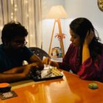 NAKSHATRA TRINAYANI Instagram - Kal raat ka masti😇 #nakshatra - - - - #tollywood #aftershoot #chess #feeling #likelike #players #🧐 #🤣🤣🤣