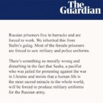 Nadezhda Tolokonnikova Instagram - As Russia arrests me in absentia today for "clear disrespect for society”, my op-ed on @skochilenko comes out in @guardian. Sasha is everything that I want my Russia to be. "I did not give in under the threat of captivity, pressure, persecution, an eight-year request from the prosecutor's office, I was not a hypocrite, I did not lie, I was honest to myself and to the court" - said Sasha. Sasha gives me hope for the future of Russia. Paying an insanely high personal price for it, Sasha shows the entire world that Russia isn't just Putin's orks. All Russians who oppose the war and Putin owe Sasha for this, and have to make sure she'll be released soon. FULL ARTICLE 👉 LINK IN PROFILE