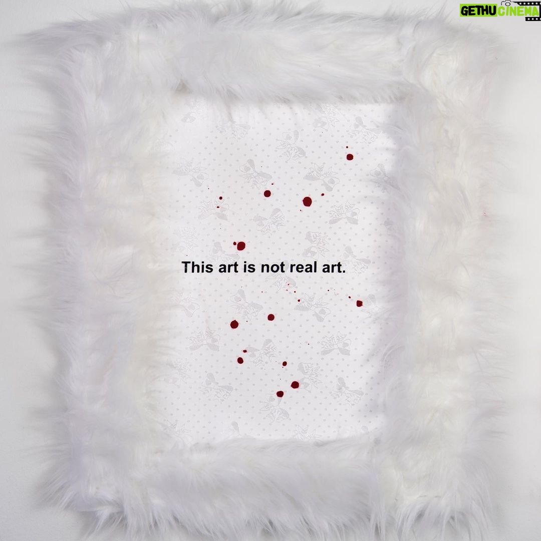 Nadezhda Tolokonnikova Instagram - This art is a hammer that shapes reality (series) π©Έπ¨ 2023 The text is printed on fabric. I use textile because traditionally it was labeled as low art/crafts, female work - and because I was forced to work with textile in my penal colony. The fabric is stapled to canvas, and pink and white fur is stapled to canvas as well. I use pins, needles, and parts of the sewing machine in this series, finally fulfilling my prison dreams about getting new sets of needles - now I'm a free person and can just order them online, it was a big pleasure ordering them! "We can't give you new needles and parts to fix your machine, did you forget where you are? You're in RUSSIA" - I was told in prison when I asked to fix my equipment. Splashes of acrylic paint on the fabric are reminiscent of my blood getting spilled on police and military uniforms that I was sewing in prison, injured by old and outdated equipment. For more solid red paint coverage - like in "This art screams in pain" piece - I used red spray paint, a tool that was widely used in my activist anarchist youth. Teddy bears are penetrated with needles like my fingers used to be when I was sewing in prison, teddy bears are covered in Putin's Ashes - I saved a bucket of ashes after the performance in August 2022 and now use it as art material. I combine cute and dangerous, playful and serious in this series, just like we did in our name, Pussy Riot. The harsh statements are combined with plush toys and faux fur π£π Once Marina Abramovic asked me why I like baby pink so much, she hates baby pink. I said that I want to look cute when cops are arresting me, I want them to look stupid. She said, ok, you're the only person I can accept wearing baby pink and hello kitty backpacks.