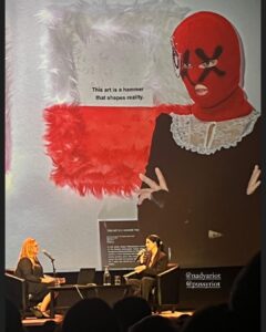 Nadezhda Tolokonnikova Instagram - MICHIGAN 🖤💒 Pussy Riot came to Michigan Theater right after our release in 2014, and I just went back there last night with a speech and Q&A. Full house both times, 1500 people, thank you for your continuous and overwhelming support. Reiterated that Putin is a war criminal and we shall support Ukraine with everything we have.