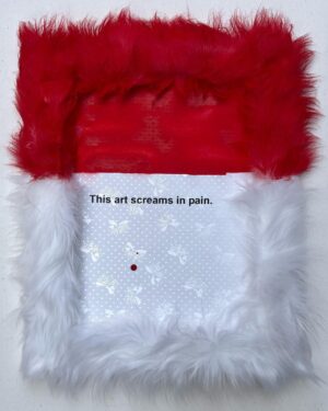 Nadezhda Tolokonnikova Instagram - This art is a hammer that shapes reality. 2023, series of 23 works.

“Humor was another of the soul’s weapons in the fight for self-preservation. It is well known that humor can afford an aloofness and an ability to rise above any situation, even if only for a few seconds” - Viktor Frankl, Man’s search for meaning.

I incorporate needles and sewing machine parts - they represent my experiences of forced labor
in the camp. During that time, I would have dreams of receiving new sets of needles and machine parts, only to wake up to the harsh reality of continuing to sew on old, unsafe equipment. I endured injuries and excruciating pain while sewing, including a traumatic incident where a needle penetrated my finger and caused profuse bleeding, yet I was compelled to persist without proper medical care. The use of red splashes in my artwork represents the blood that stained my worktable at the factory.

I incorporate teddy bears into my work, penetrating them with needles and presenting them as worn and dirty. The teddy bears encapsulate the innocence and vulnerability I once possessed, now marred and broken by the oppressive forces at play.