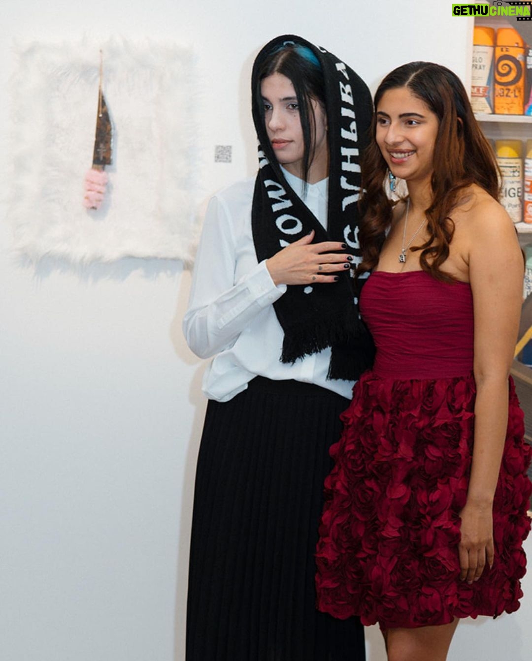 Nadezhda Tolokonnikova Instagram - "This Knife K•lls The Patriarchy" at @christiesinc 💒🥷 100% go to @unicef 🖤 Current bid: $3200 Bidding is live for the next 4 days. Curator: @arushikapoor1 16 x 20 inches canvas, faux fur, steel, wood "This Knife K•lls The Patriarchy" is a genesis piece of "De•th by 1000 Cuts" project. The artist uses repurposed metal foraged from an abandoned prison. In the production of these works, the artist uses her skills that she learned while being subjected to forced labor during the 2 years she served as a political prisoner in Russian labor camps. De•th by 1000 cuts refers to an ancient method of tort•re in which numerous small cuts were made on a victim's body. None of the cuts were deadly by themselves, but the combination of them would cause them to die a slow, painful de•th. Similarly, every activist who raise a voice against an oppressive authoritarian system, causes it to ble•d and to, eventually, 🪦. The artist who was thrown in prison for her art and has to bear her criminal record for the rest of her life, is reclaiming the identity of a criminal, wears it as a badge of honor, grabs back her agency and stands up against oppressors. Lucky to be working with @properreplica on this project. Link to the auction in bio 🔪🪦