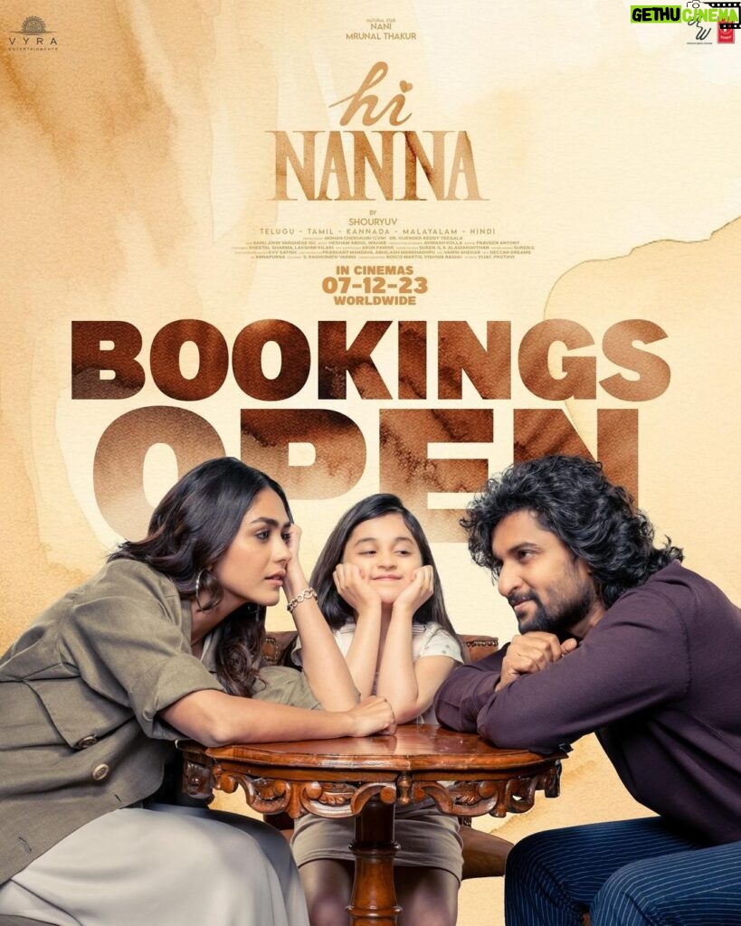 Nani Instagram - Book your two and half hours of love now ♥️🤗 BOOKINGS OPEN #HiNannaOnDec7th