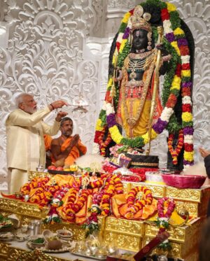 Narendra Modi Instagram - Divine moments from Ayodhya. Every Indian will remember this day. May Prabhu Shri Ram always bless us.