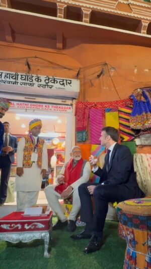 Narendra Modi Instagram - Tea with my friend President  @emmanuelmacron