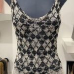 Natalia Fedner Instagram - Yes it’s really metal. No it’s not a print. We can make any pattern into a metal design. This is a custom piece for @argyleandvalentine @thekathyrose - she asked for the argyle pattern. It takes about 3 days of math before any tool or piece of chain is actually picked up. To make patterns, we have to use a combination of graph paper and computer pixel work - and then we make swatches. Finally we combine the pattern with the overall desired shape of the garment (more math!) to make sure the pattern lines up beautifully at the neck, hem, and side seams. For us, Fashion design truly is art, craft, technology, and engineering. 👷‍♀️ #fashiondesign #argyle #argylepattern #textiledesign #metal #chainmail #chainmaille #stretchmetal Los Angeles, California