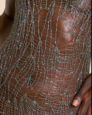 Natalia Fedner Instagram - Lola Lola Lola 🌙 Daring and sexy as always. Thank you for choosing our iridescent spiderweb chain metal dress for the @victoriassecret fashion show event last night. @lourdesleon - You’re an absolute dream ☁️. Swipe through to see pics of Lola, closeups of the dress, videos, and an article clipping by @elanafishman for Page Six

Thank you @saint_____rita for the epic styling and @violettamalakh.pr for coordinating it all. 

Thank you Getty Images for the photos. 

#lolaleon #lourdesleon #victoriassecretfashionshow