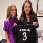 Natalie Portman Instagram - Honored to speak alongside my heroes last night at #EqualizeNZ — former Prime Minister @jacindaardern, FIFA Secretary General Fatma Samoura, and rugby icon @rubytui. @newzealand_story, thank you for bringing us together to share our thoughts on gender equity… and Ruby, thank you for letting me wear your Olympic🏅‼️ @eyesonnz