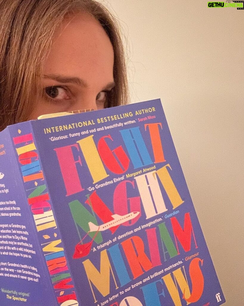 Natalie Portman Instagram - A birthday gift from my parents and our July book pick, Miriam Toews's Fight Night is told from the voice of Swiv, a rebellious nine-year-old living in Toronto with her pregnant mother — who is raising Swiv while also caring for her own lively mother. I can’t wait to dive in and discuss with you all soon. #JulyBookPick @natsbookclub