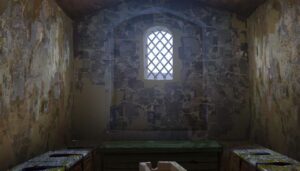 Naveen Selvanathan Instagram - Medieval living room, kitchen and restroom for puss in boots- The last wish. I painted and designed the textures. Layout done by the amazing @mmateumestre . 
.
.
#pussinboots #medieval #cottagecore #cottagecoreaesthetic #spanisharchitecture #fireplace #naveenselvan