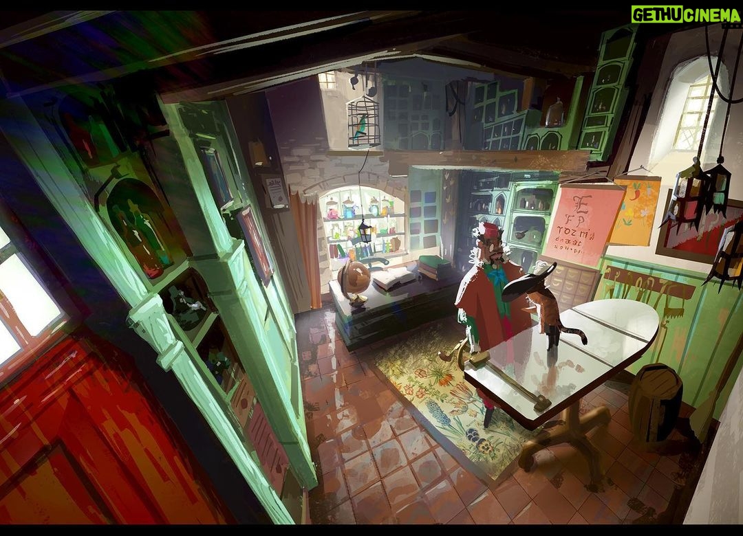 Naveen Selvanathan - 11.3K Likes - The doctor’s office was the first fully flushed set created for the look of picture test. In the first image, I used @ianmcque ‘s layout to design the back view . Third image is my painting of Ian’s layout. @circle_persnickety never accepted lazy and cliched solutions and always had great ideas for locations which felt authentic and inspired. He wanted the location to feel like a medieval apothecary.
Here I have also included some fun flooring options painted on Ian’s layout
.
.
.
. #pussinboots #pussinbootsthelastwish #apothecary #instaartist #instaart #naveenselvan #cottagecore #wabisabi #rusticdecor