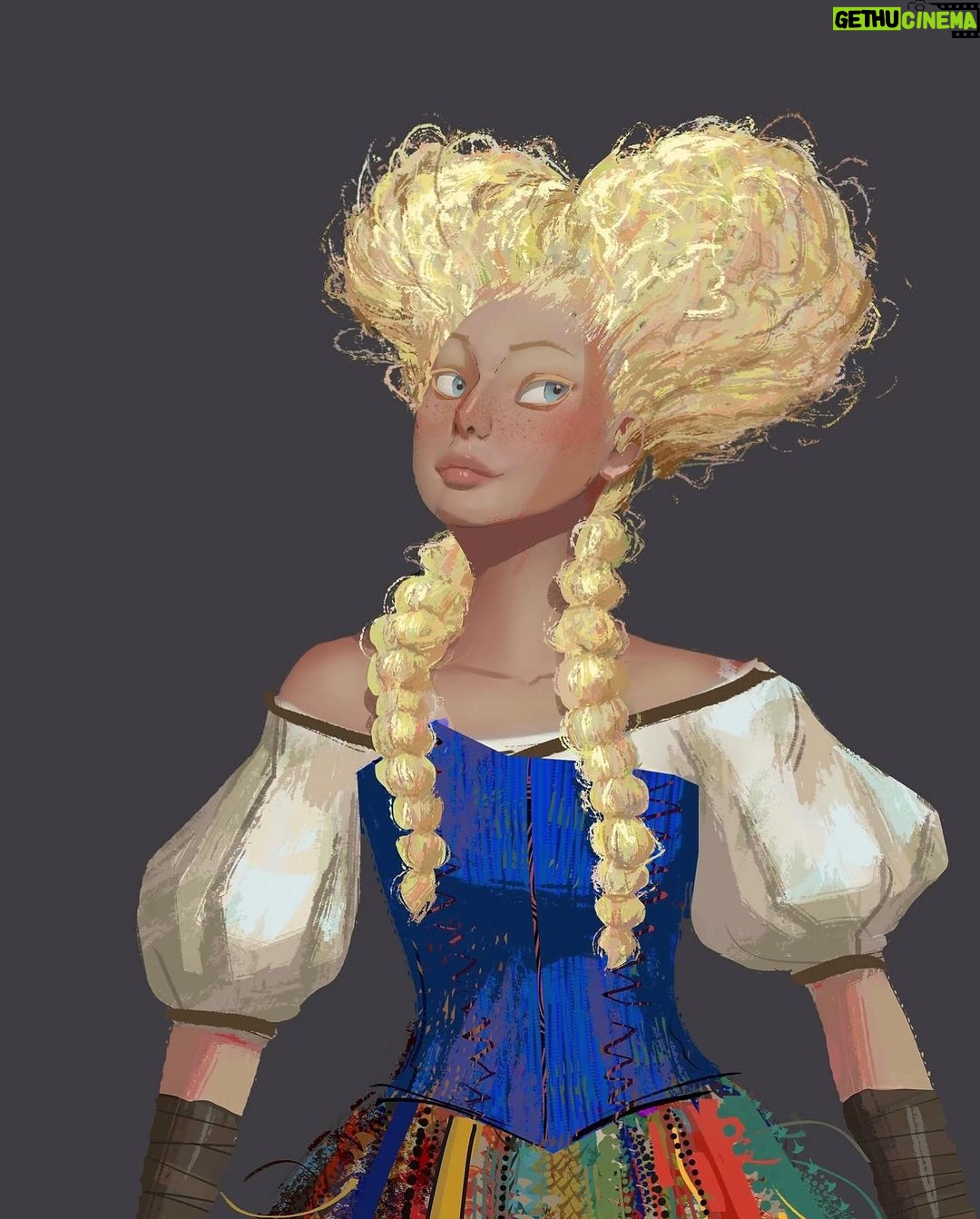 Naveen Selvanathan - 9.3K Likes - While I loved the new Goldie design and how sharp she looks, I was a big fan of the old design which was designed by @jesusalonsoiglesias and @andreablasichsculpture. I really enjoyed painting her and comping up with textural details and jewelry designs based on really cool color ideas by @claireonacloud . Here are my paintings of old and new designs of Goldilocks #pussinbootsthelastwish #pussinboots #goldilocks