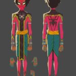 Naveen Selvanathan Instagram - For the next round of Pavitr suit design, we decided to go in the pink direction. I tried to give him some intricate secondary details inspired by mehandi designs and temple bas relief motifs. @spiderversemovie #pavitrprabhakar #indianspiderman