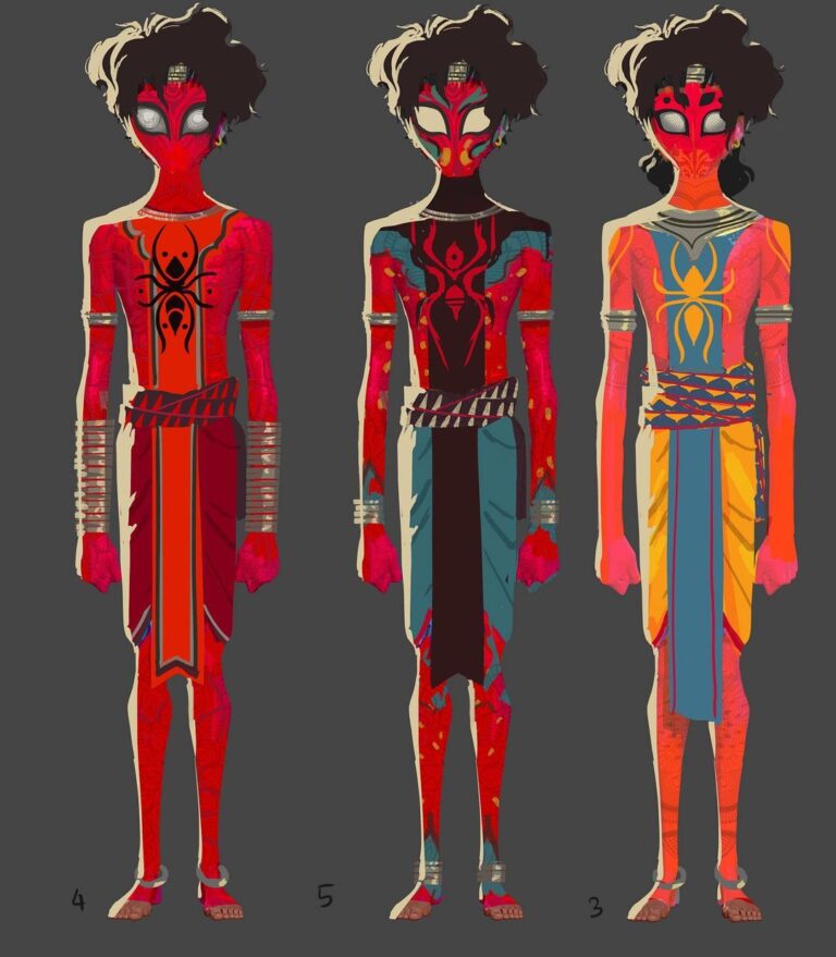 Naveen Selvanathan Instagram - I was fortunate to get the opportunity to work on the Pavitr Prabhakar character on @spiderversemovie. I was quite impressed by how thoughtful they were with the world building, deriving inspiration from Indian culture both past and present, ranging from Indian comic books, architecture, theatre, folk art, Bollywood etc. I was given the silhouette of Pavitr and I came up with these initial suit designs. I found my inspiration from Indian folk dance forms like Theyyam, Yakshagana and koothu as well as motifs from Indian architecture. I wanted him to feel Indian but still sleek and modern. Go watch the movie. It’s incredible! #pavitrprabhakar #indianspiderman