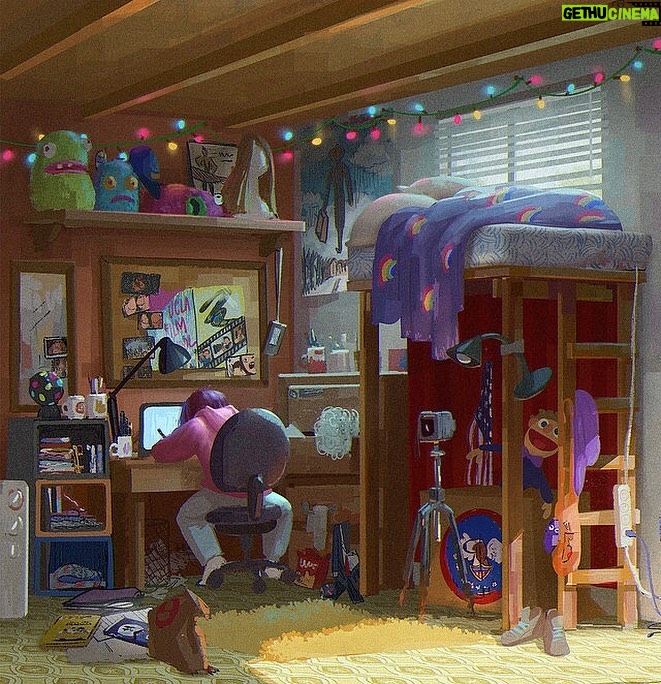 Naveen Selvanathan Instagram - Katie’s room- another painting from “The Mitchells vs the Machines” based on the layout by production designer @lindseyolivares . The movie is available on Netflix now!