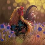 Naveen Selvanathan Instagram - Rooster. Experimenting with brushes. #rooster #artistsoninstagram #illustrationartists #bokeh #naveenselvan #animalphotography #animalpainting Los Angeles, California