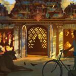 Naveen Selvanathan Instagram - Street temple, India. In my home town, Chennai, you can find small colorful temples in almost every street. The temples are usually surrounded by flower and fruit markets. . . . #illust #hindutemple #ganeshatemple #chennai #incredibleindia #naveenselvan #illustragram #artofinstagram