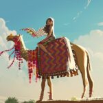 Naveen Selvanathan Instagram - Thar Desert camel. Love the over the top camel decorations. #digitalart #digitalillustration #camel #incredibleindia #naveenselvan #thar #indianfashion Los Angeles, California