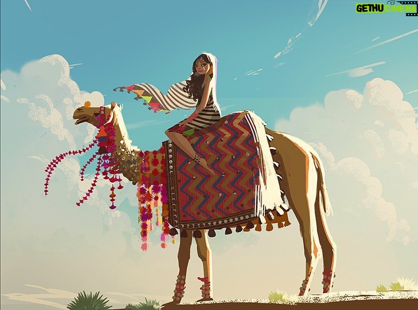 Naveen Selvanathan Instagram - Thar Desert camel. Love the over the top camel decorations. #digitalart #digitalillustration #camel #incredibleindia #naveenselvan #thar #indianfashion Los Angeles, California