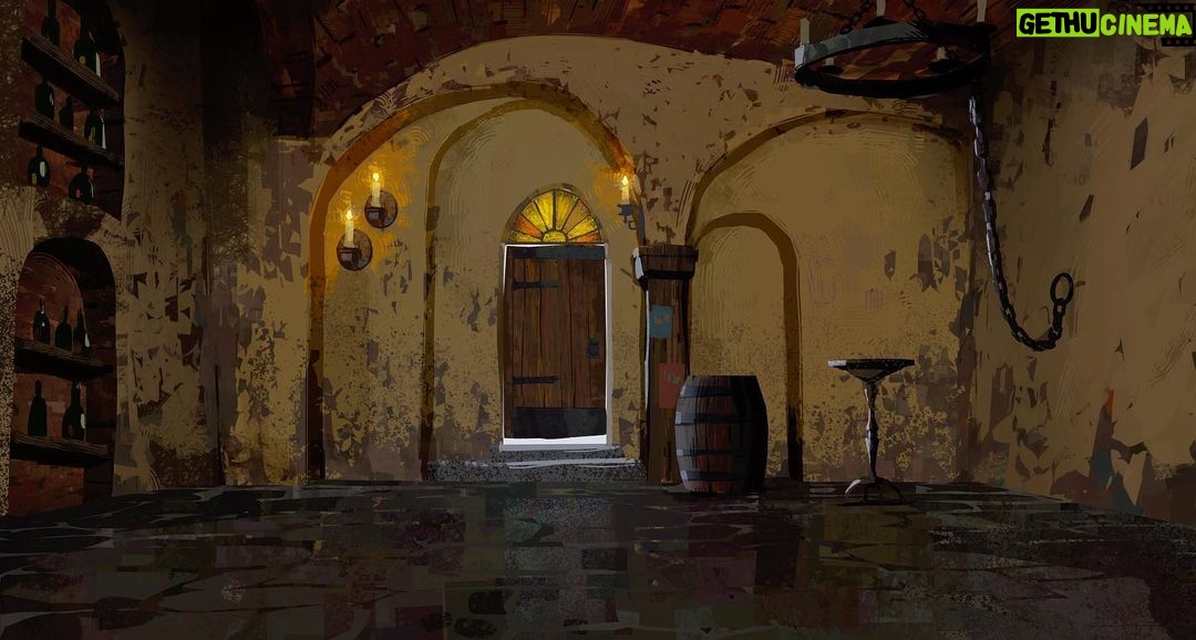 Naveen Selvanathan Instagram - Texture painting of the cantina where Puss meets the wolf. Based on the painting of the front view painted by @zacretz . . #pussinbootsthelastwish #pussinboots