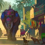 Naveen Selvanathan Instagram - Occasionally, we’ll see an elephant walking around the town neighborhood blessing kids with its trunk (for a small fee of course). The traffic will come to a standstill and feral dogs will be barking from a safe distance. I still remember the heaviness of the trunk on my head when I got blessed 🙂 . . . #elephant #india #indianstreet #incredibleindia #chennai #artistsoninstagram #instart #illustration_daily #illustration #instagood #naveenselvan Los Angeles, California