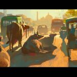 Naveen Selvanathan Instagram - Street cows. Typical scene in India :) . . . #cows #india #sacredcow #incredibleindia #artistsoninstagram #instart #instagood #illustration_daily Los Angeles, California