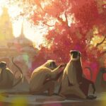 Naveen Selvanathan Instagram - Langur temple . . . #artistsoninstagram #art #instart #instartist #instagood #jaipur #incredibleindia #langur #monkeytemple Los Angeles, California