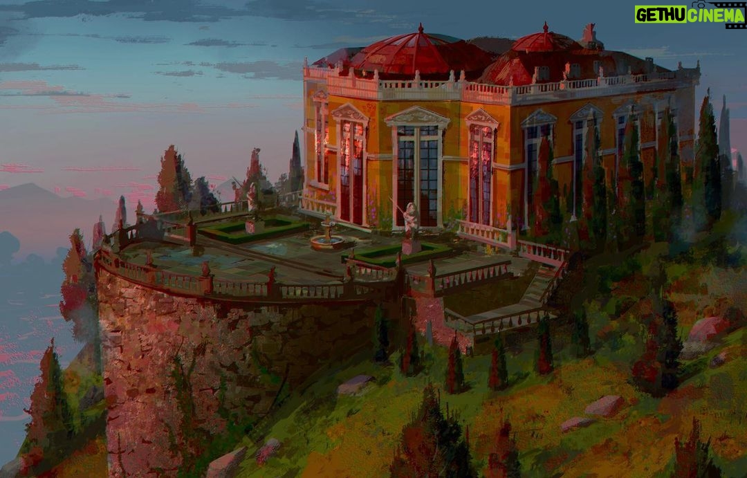 Naveen Selvanathan Instagram - Governor’s mansion painting. It was painted over a 3D model. . . #pussinboots #pussinbootsthelastwish #spanisharchitecture