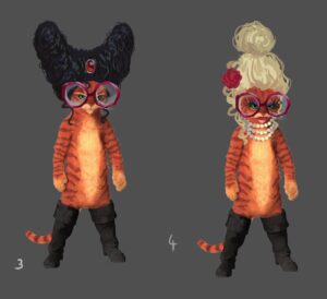 Naveen Selvanathan Instagram - In the older version of the story, Puss disguises himself with accessories and make up from Mama Luna’s closet to escape from Goldie and the bears. Here were some options.  #pussinboots