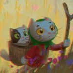 Naveen Selvanathan Instagram - From the warm plains, Irena is walking into the cooler hills to find a cure for Ilya’s ailment. . . . #kidlitart #digitalillustration #paintingoftheday #kidlit #illustrationbest #picame #naveenselvan #catsofinstagram